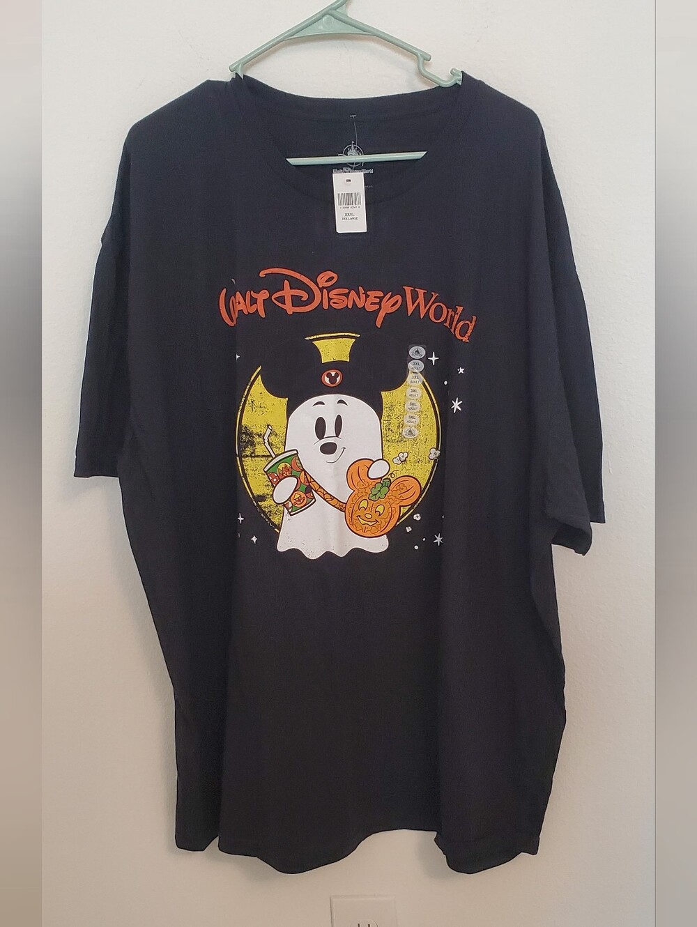 Walt Disney World Halloween Mickey Ghost Pumpkin And Coffee T-Shirt Size 3XL